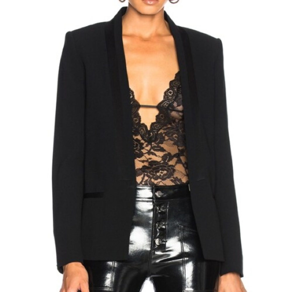 Rag & Bone Black Satin Trim Tuxx Blazer
